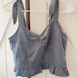 Roxy Tie Strap Blue Top NWT